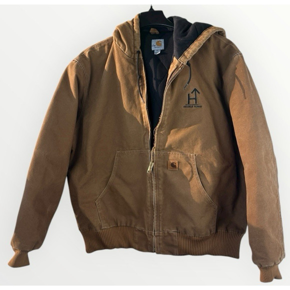 Carhartt Other - *Damaged* Company Logo Carhartt J130 211 Tan Quilt Lined Hooded Jacket Men's XL